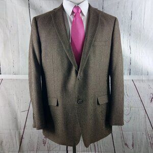 Adolfo 46R Lambswool 2 Button Multicolor Houndstooth Blazer Sport Coat